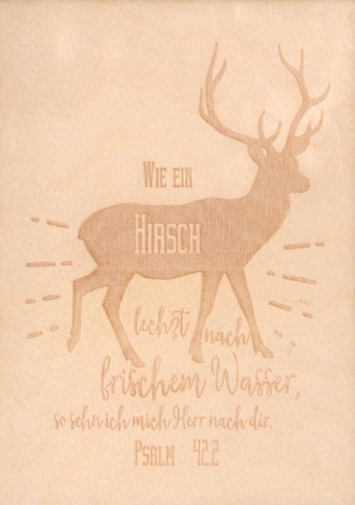 Holzkarte Hirsch